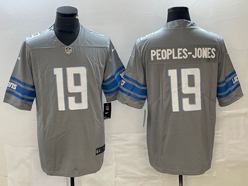 Men Detroit Lions #19 Peoples-Jones Grey 2023 Nike Vapor Limited NFL Jersey style 1->detroit lions->NFL Jersey